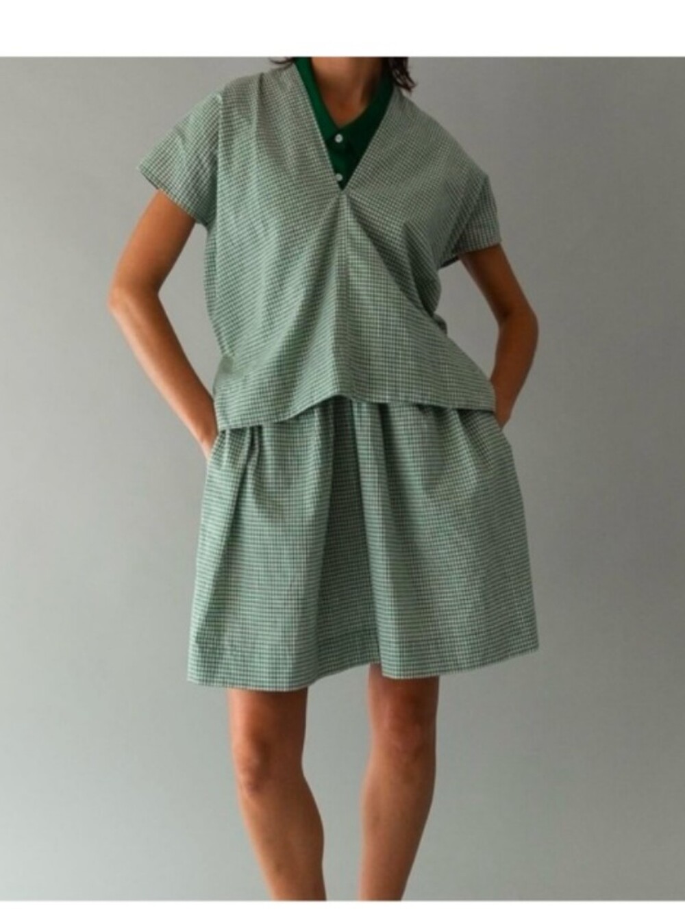Caron Callahan Kamia Layered Gingham Dress
